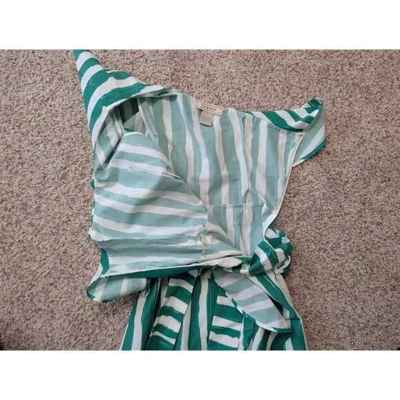 FLYING TOMATO Womens flowy & tiered summer Dress, size small, green & white - Picture 8 of 11